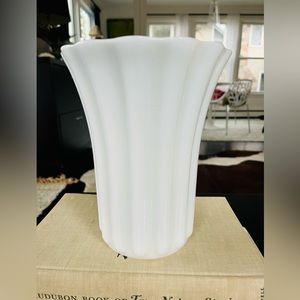 Gorgeous Vintage Ribbed Milk Glass Vase (2 available)